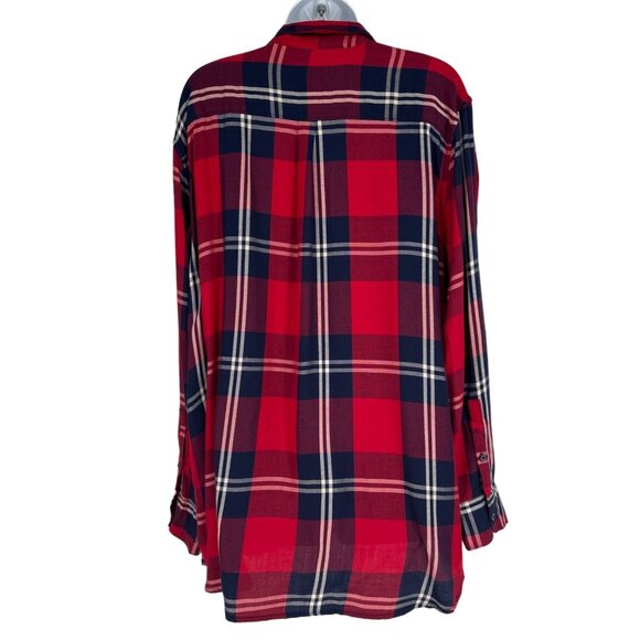 Woolrich Roll Tab Sleeve Plaid Button Down Tunic Women's Size XXL - Picture 4 of 10